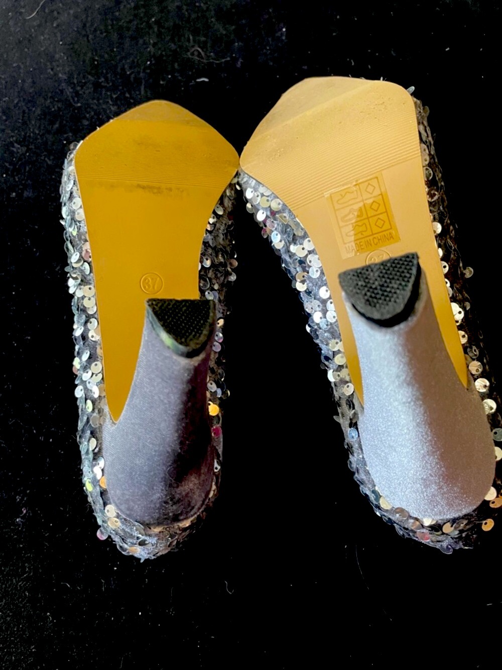 ❤️ PROM Women’s sequin-embellished pointed-toe pump shoes. Sz 37 - Picture 7 of 11